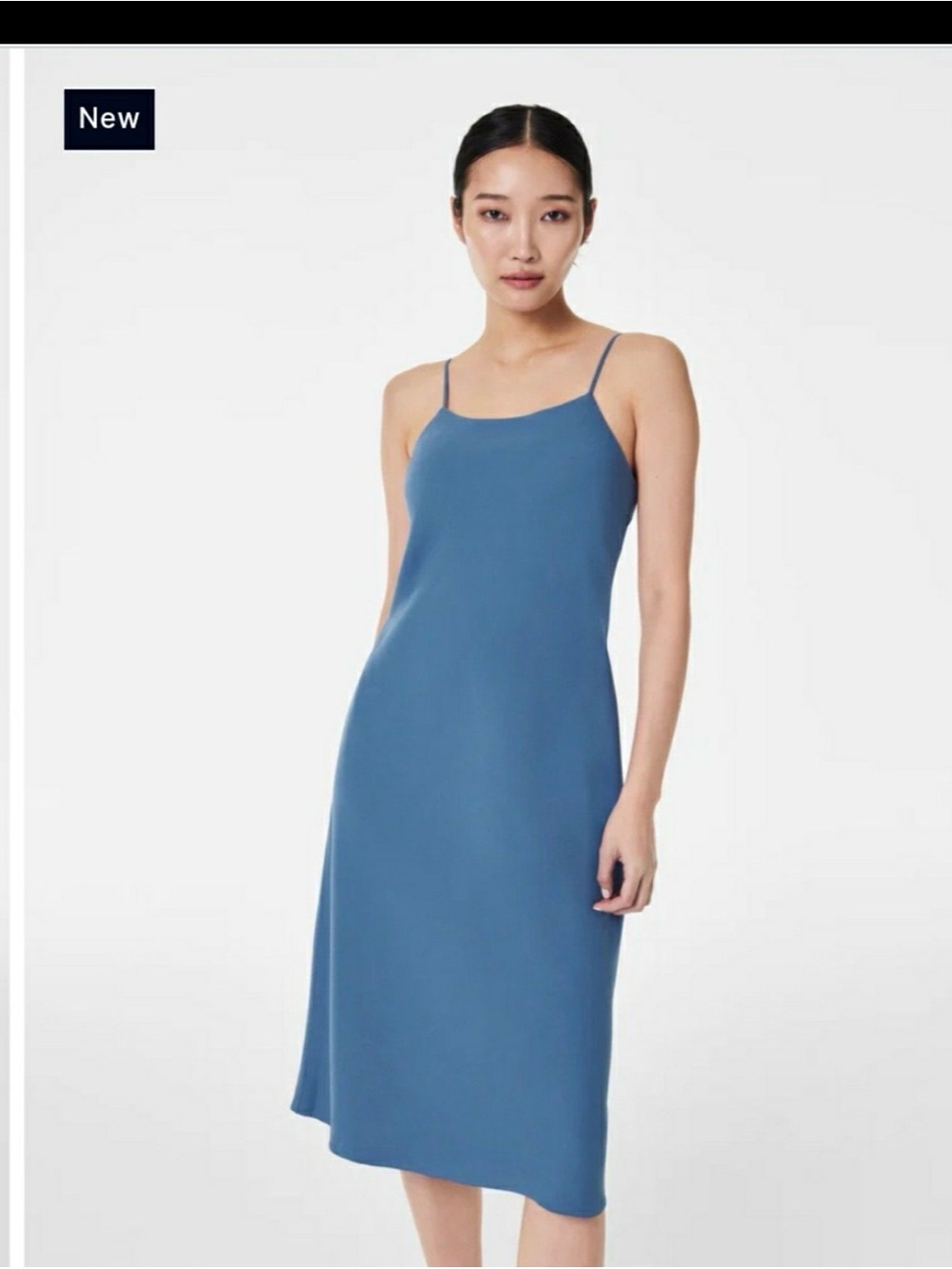 SPANX Reversible Blue Haze Slip Midi Dress 1x NWT